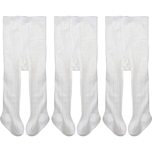 EPEIUS Baby Girls Tights Cable Knit Leggings Stockings Cotton Pantyhose for Newborn Infants Toddlers 3/6 Pack