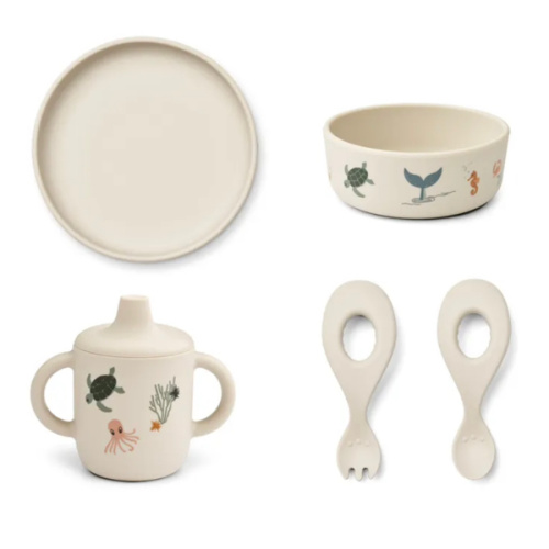 Liewood - Ryle silicone crockery set - Sea creature/Sandy | Smallable