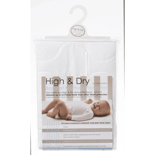 Sweet Dreams High & Dry Bassinet Mattress Protector