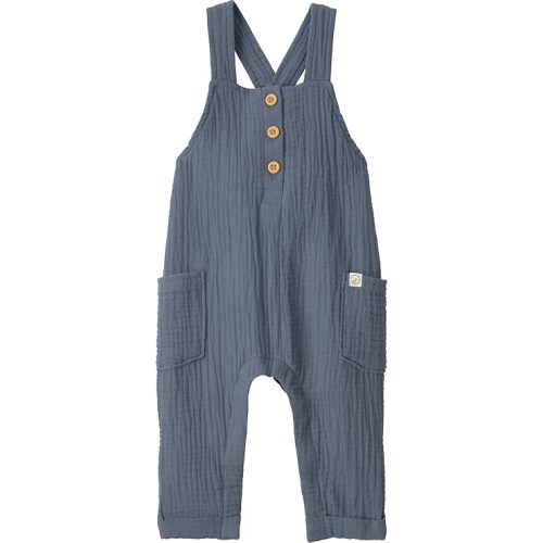 Little Planet by Carter's Neutral Organic Cotton Gauze Overall Jumpsuit, Coastal Blue, 3M