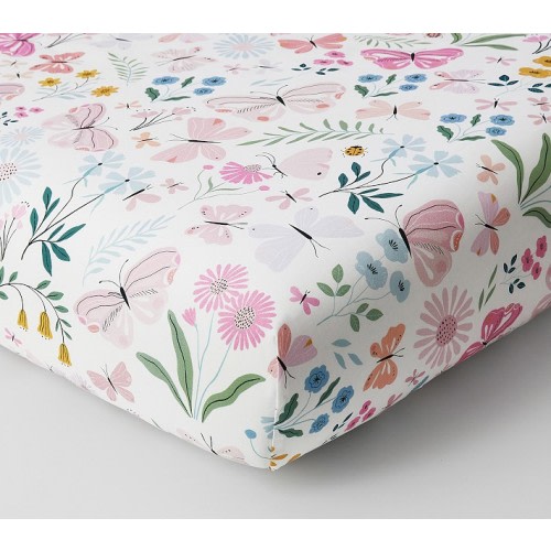Wildflower Butterfly Crib Fitted Sheet