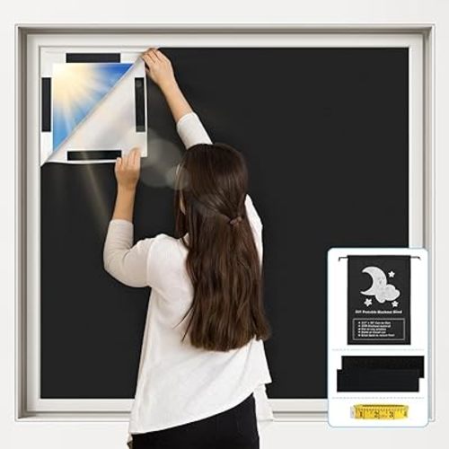 Vanten 2025 Upgraded Blackout Curtains, 157"x57" Blackout Shades,100% Blackout Window Shades with Strong Hook &, Loop Tapes, Temporary Blinds for Baby Nursery, Bedroom, Travel, Cars