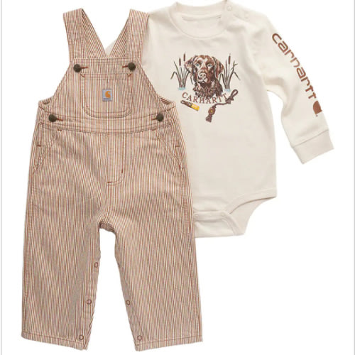 Boys' 2-Piece Long Sleeve Bodysuit & Stripe Overall Set (Baby) | Shop all Boys | Carhartt