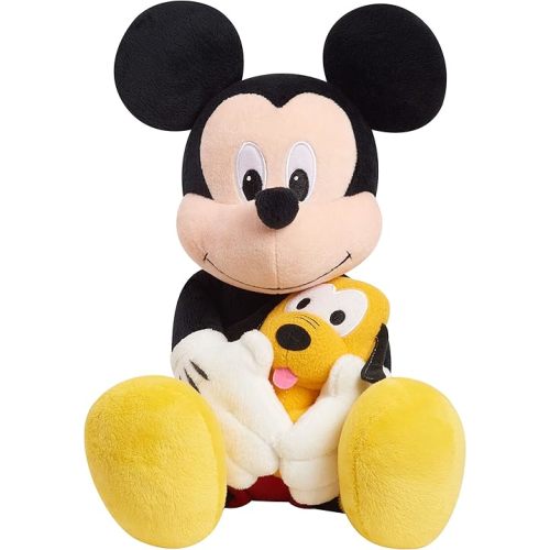 DISNEY CLASSIC Lil Friends Mickey Mouse and Pluto 11.5-inch Large Plushie Stuffed Animal, Kids Toys for Ages 2 Up by Just Play