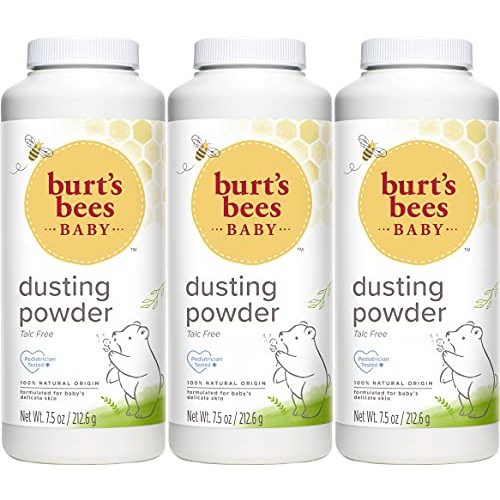 Burt's Bees Baby Powder, Hypoallergenic Dusting Powder, Non-Irritating, Calming Skin Care, All Natural, Talc Free,7.5 Ounce (Pack of 3)
