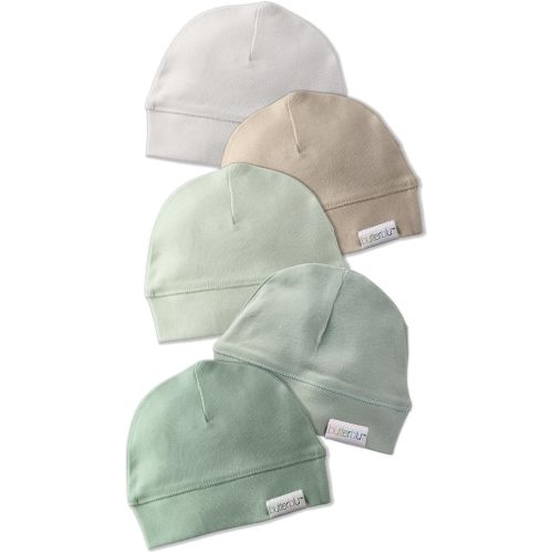 Butterblu Baby Charlie 5-Pack Caps 100% Organic Cotton Beanie Hats for Newborn Baby Boys & Girls