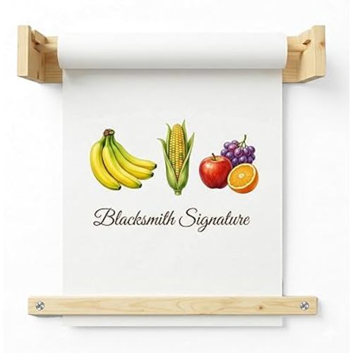 12”Wooden Easel Paper Roll Holder Wall Easel Wall Mount Kraft Paper Roll Holder Brown Paper Roll Butcher Paper Dispenser for Kitchen Office School Business Grocery Art Lists Projects with 30 M Paper