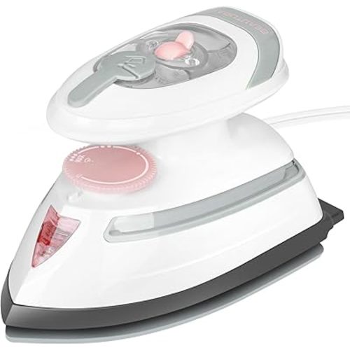 BEAUTURAL Mini Travel Steam Iron for Clothes with Dual Voltage, Temperature Control, Non-Stick Soleplate and Cord Storage, Ideal for Sewing, Quilting and Handcraft
