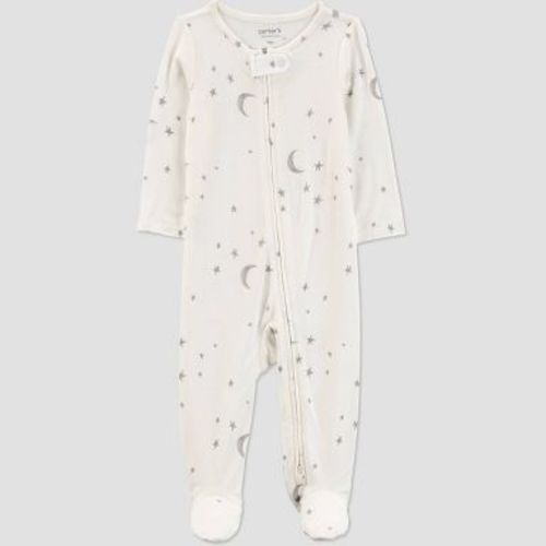 Carter's Just One You® Baby Comfy Soft Celestial Sleep N' Play - White Newborn: Snug Fit, Two-Way Zipper