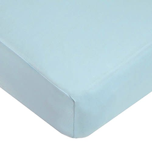 TL Care Supreme 100% Natural Cotton Fitted Crib Sheet 52" x 28", Enhanced Thickness for Soft, Breathable & Hypoallergenic Jersey Comfort, Blue, Neutral for Boys & Girls
