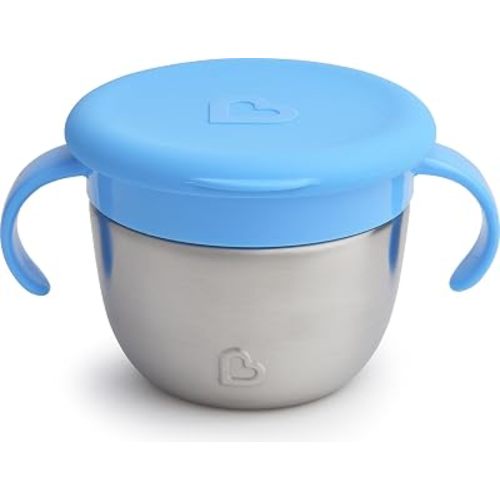 Munchkin Snack Stainless Steel Snack Catcher Cup with Lid | Blue