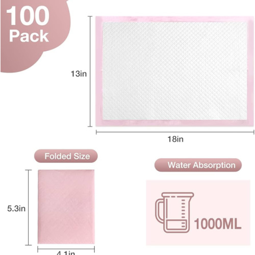 Disposable Changing Pad Liners Pack of 100 Baby Incontinence Changing Pads Diaper UnderPads Ultra Soft Super Absorbent Waterproof Mat 13 x18 in