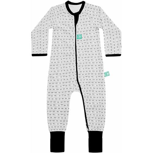 ergoPouch 0.2 TOG Long Sleeve Romper, Organic Cotton, 2-Way Zip - Moonbeam Drop - 6-12 Months