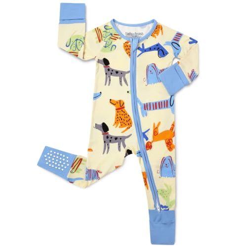 babee Reshinee Bamboo Viscose Baby Footie Pajama, Zipper Sleeper Boys Girls | Sleep & Play Romper with 2-Way Zipper, Fold-Over Mittens & Foot Cuffs with Grips, Tagless, Convertible, All-Season, 0-24M