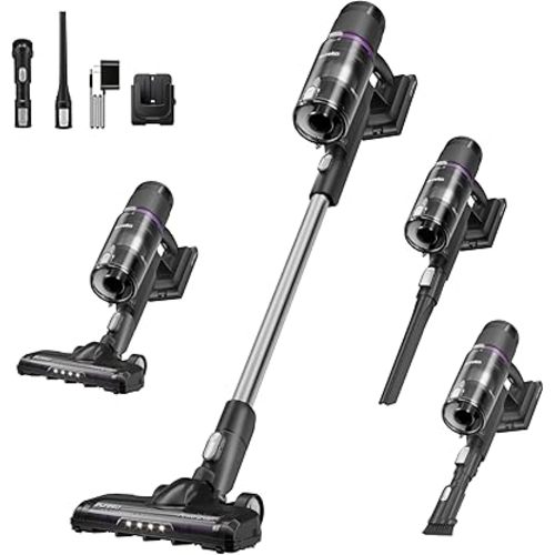 Eureka Cordless Vacuum Cleaner Lightweight, Stick Vacuum Rechargeable for Hardwood, Pet Hair, Black, ReactiClean 410