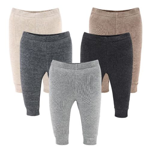The Peanutshell Earthy Neutral Pants for Baby Boys and Girls, 5-Pack Set