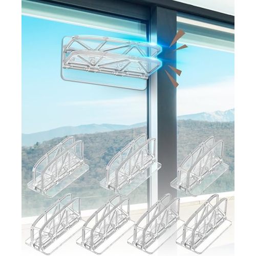 Sliding Glass Door Lock Security - 8 Pack Child Safety Locks for Patio Slide Doors, Child Proof Window Lock Double Guard Kids Pets Safe, Slider Door Latch Stop Bar Easy Installation Without Drilling