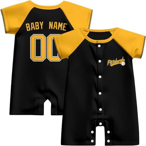 KREDE Baby Boy Girl Clothes Unisex Bodysuit Rompers Custom Name and Number
