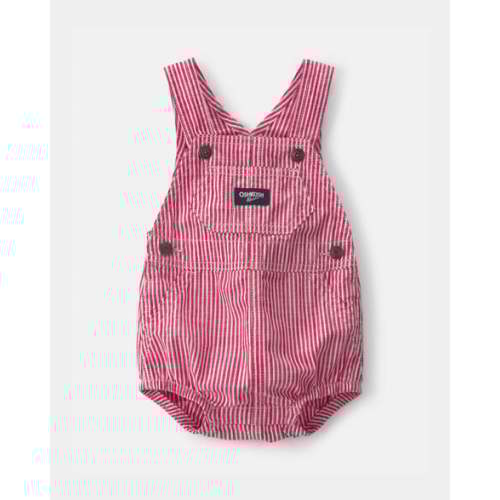 Baby Hickory Stripe Bubble Romper - Red/Ivory - OshKosh B'gosh | Carter's