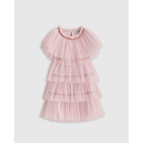 Recycled Tulle Tiered Dress - Toddler in Pale Pink
