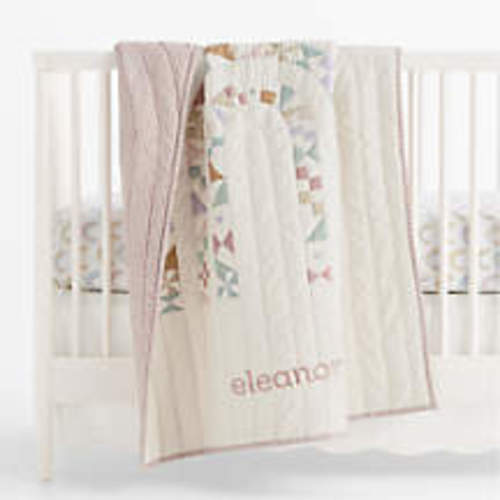 Gemma Rainbow 100% Organic Cotton Baby Crib Quilt