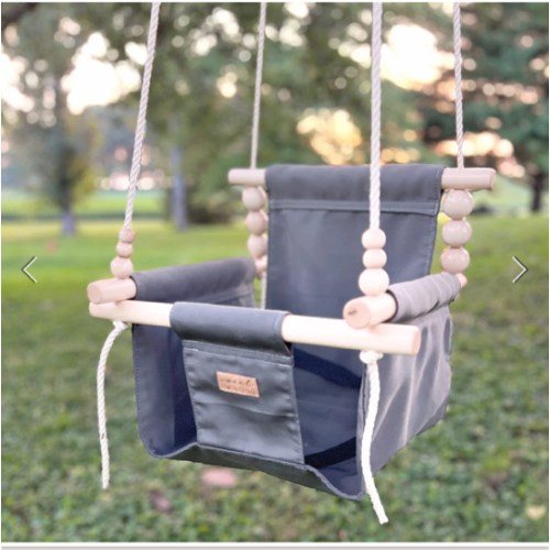 Slate Gray Outdoor Baby Swing – Premium High Back Swing – Sweet Swinging