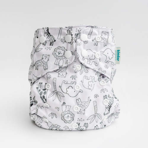 Doodled Safari | One-Size Pocket Cloth Diaper | Kinder – Kinder Cloth Diaper Co.
