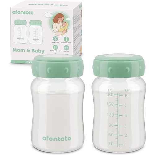 6PCS Breastmilk Storage Bottle Compatible with Momcozy Breastmilk Cooler 22oz, Breast Milk Containers for Fridge, Wide-Neck Baby Bottles for Pumping Fit Spectra S1/S2/SG/9Plus /Motif Luna Pumps,Green