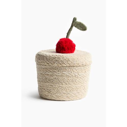 SMALL POMPOM SEAGRASS STORAGE BASKET