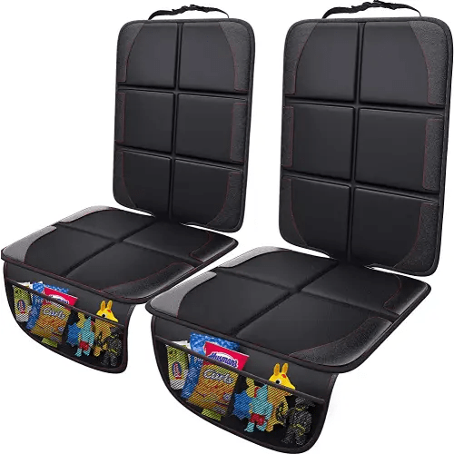 Gimars Car Seat Protector, 2 Pack, Waterproof 600D Fabric Carseat Protector Car Seat Cover for Child Car Seat with Nonslip Backing Mesh Pockets for Baby and Pet SUV Sedan Truck Leather Seats