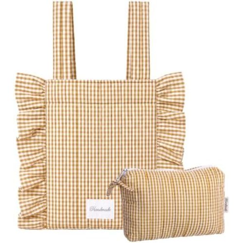 Abbylike Plaid Stroller Bag with Detachable Handle Drawstring Pocket Includes Mini Pouch Universal for Strollers