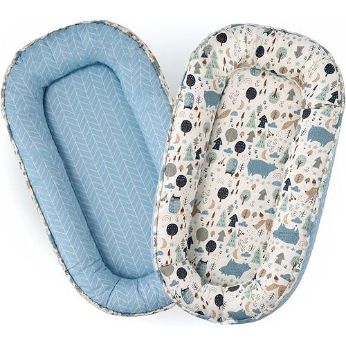 Infant Lounger Cushion Cover 100% Cotton, Lightweight Baby Essential for 0-24 Months, Portable Infant Support Pad for Supervised Playtime, Tummy Time and Daily Care
