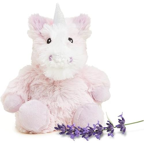 warmies Microwavable & Weighted Stuffed Animals, Unicorn - Heated Stuffed Animal Plushie for Warmth & Comfort - Cute Soft Plush Toys for Adults & Children (Boys, Girls, Babies & Toddlers)