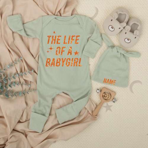 The Life Of A Babygirl Long Sleeves Baby Bodysuit set, Cute Newborn Clothing, Baby Announcement, Baby Shower Gift, Newborn Cotton Bodysuit