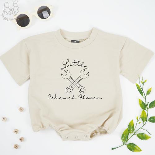 Little Wrench Passer Baby Romper, Mechanic Baby Bodysuit, Daddy’s Little Helper, Newborn Car Lover Gift, Check Engine Baby Tee