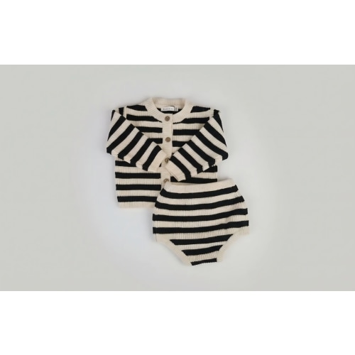 Striped Cotton Cardi Set