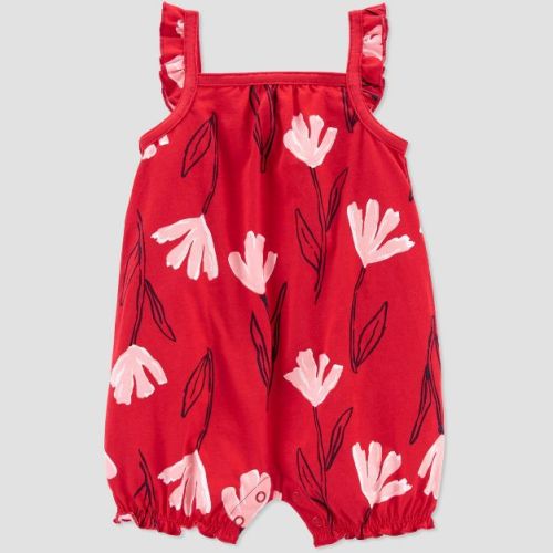Baby Girls' Floral Romper - Just One You® made by carter's Pink/Red