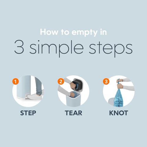 Diaper Genie Select Pail (Blue) is Made of Durable Stainless Steel and Includes 1 Starter Square Refill That can Hold up to 165 Newborn-Sized Diapers.