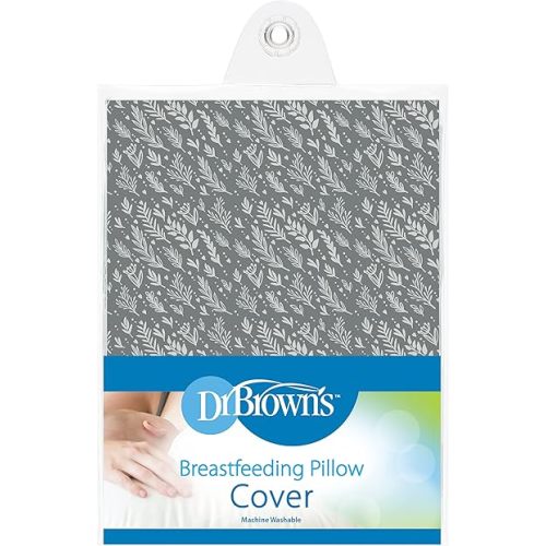 Dr. Brown's Removable Cover for Breastfeeding Pillow for Nursing Mothers, Machine Washable, Cotton Blend, Gray