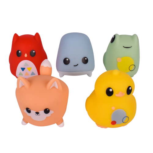 Hopscotch Lane 5 Count Pack Light up Animal Bath Toys, Ages 6+ Months, Unisex