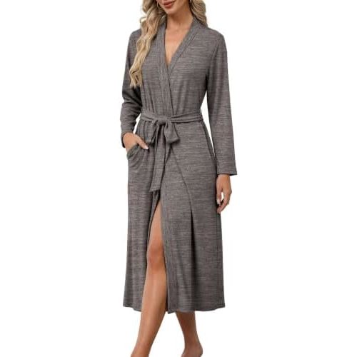 Ekouaer Robes for Women Lightweight Long Bathrobe Soft Knit Bath Robe S-2XL