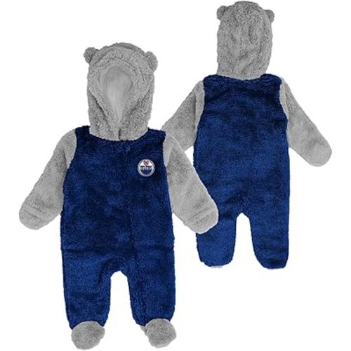 Newborn Edmonton Oilers Game Nap Teddy Fleece Bunting Pram - Size Newborn