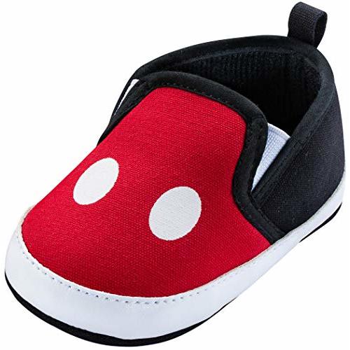 Disney Mickey & Minnie Mouse Infant Slip-On Shoes, Baby Crib Sneakers, Sizes 3–18 Months