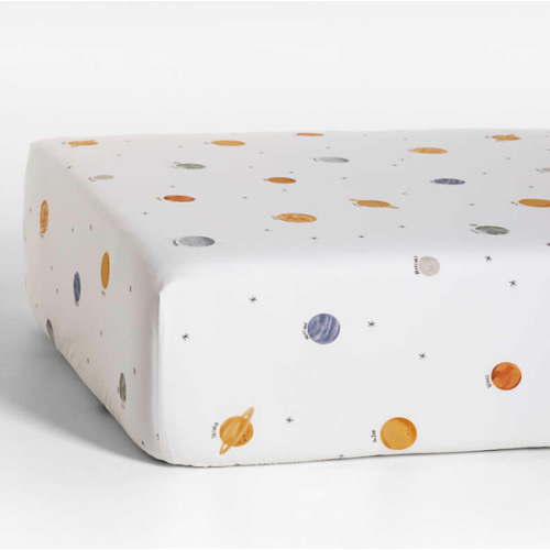 Stay Cool Outer Orbit 100% Organic Cotton Baby Crib Fitted Sheet