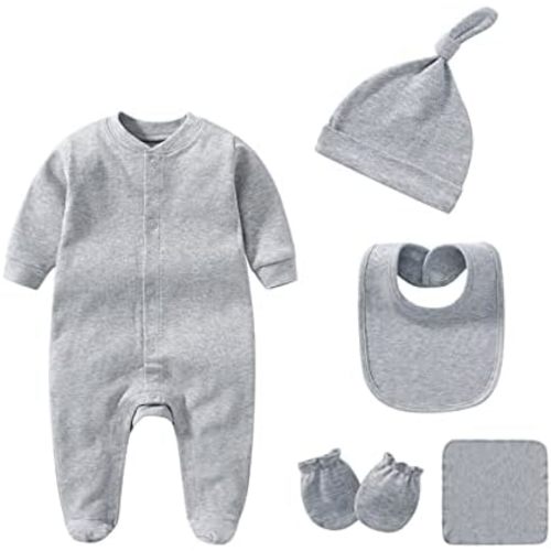 IADOER Baby Unisex Baby Cotton Layette Set Gift for Baby Boys Girls Accessories Set Newborn Essentials 0-12 Months