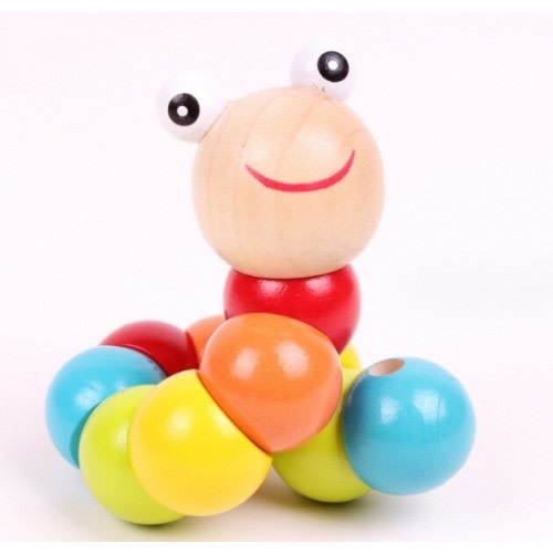The Baby wooden twisted insect puzzle toys to exercise finger flexibility