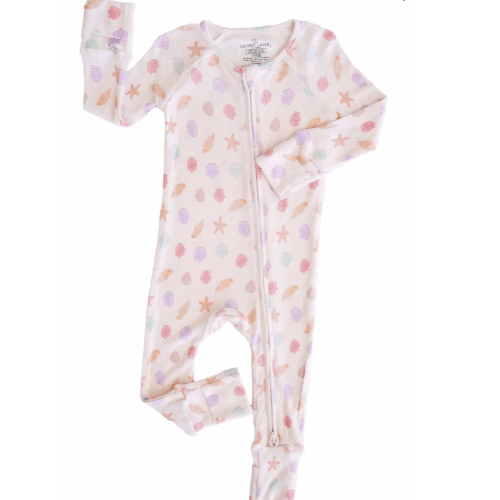 Zipper Convertible Sleeper | Color: Saltwater Shells | Size 0-3 Months