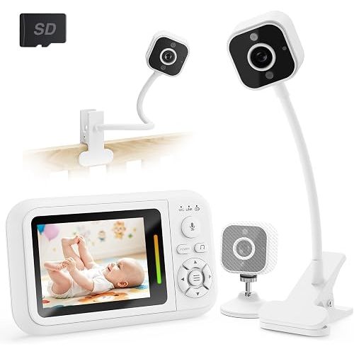 NUOTUN No WiFi Baby Monitor with Crib Clip, Camera and Audio, Portable