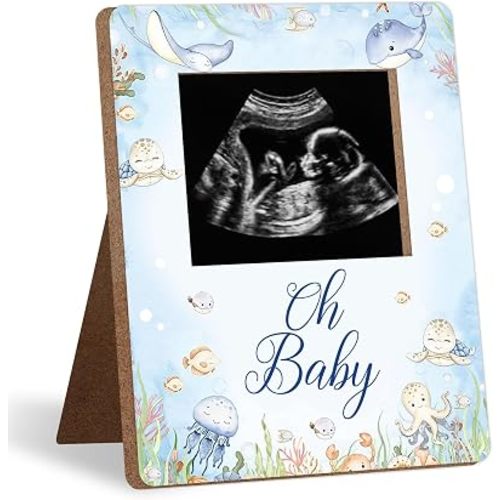 Under the Sea Baby Shower Decoration Frame, Oh Baby Party Decorations, New Mom Expecting Parents-to-Be Keepsake Gifts, Pregnancy Milestone Keepsake, Gender Reveal Gifts