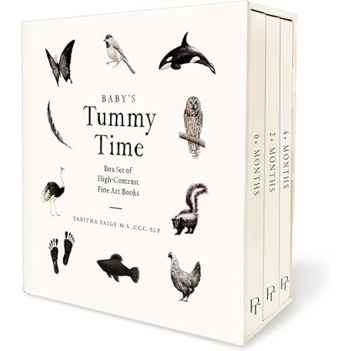Baby's Tummy Time Book Box Set: A 3-Book Box Set of High-Contrast Art for Visual Stimulation at Tummy Time (Tabitha Paige Children's Book Series) Board book – Picture Book, October 22, 2024